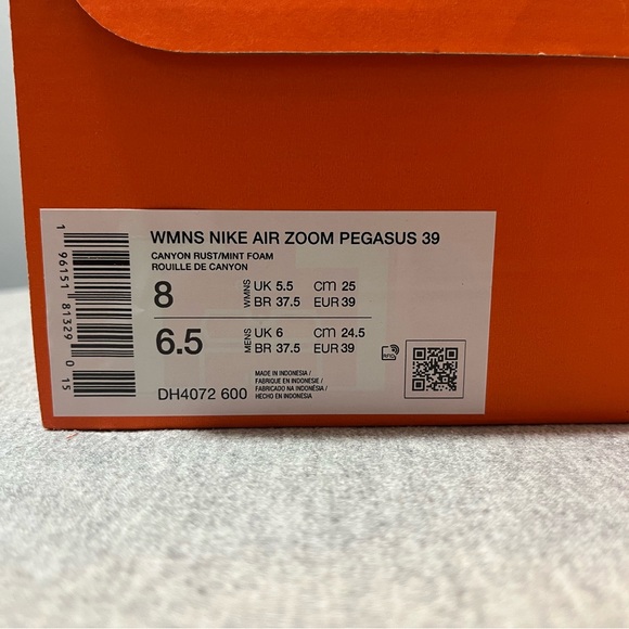 Nike Air Zoom Pegasus 39 Canyon Rust Running Women's Shoe Size 8 DH4072-600 - Picture 11 of 11